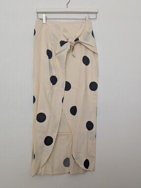 Future Collective for Target - Cream Polka Dot Wrap Tie-Front Maxi Skirt